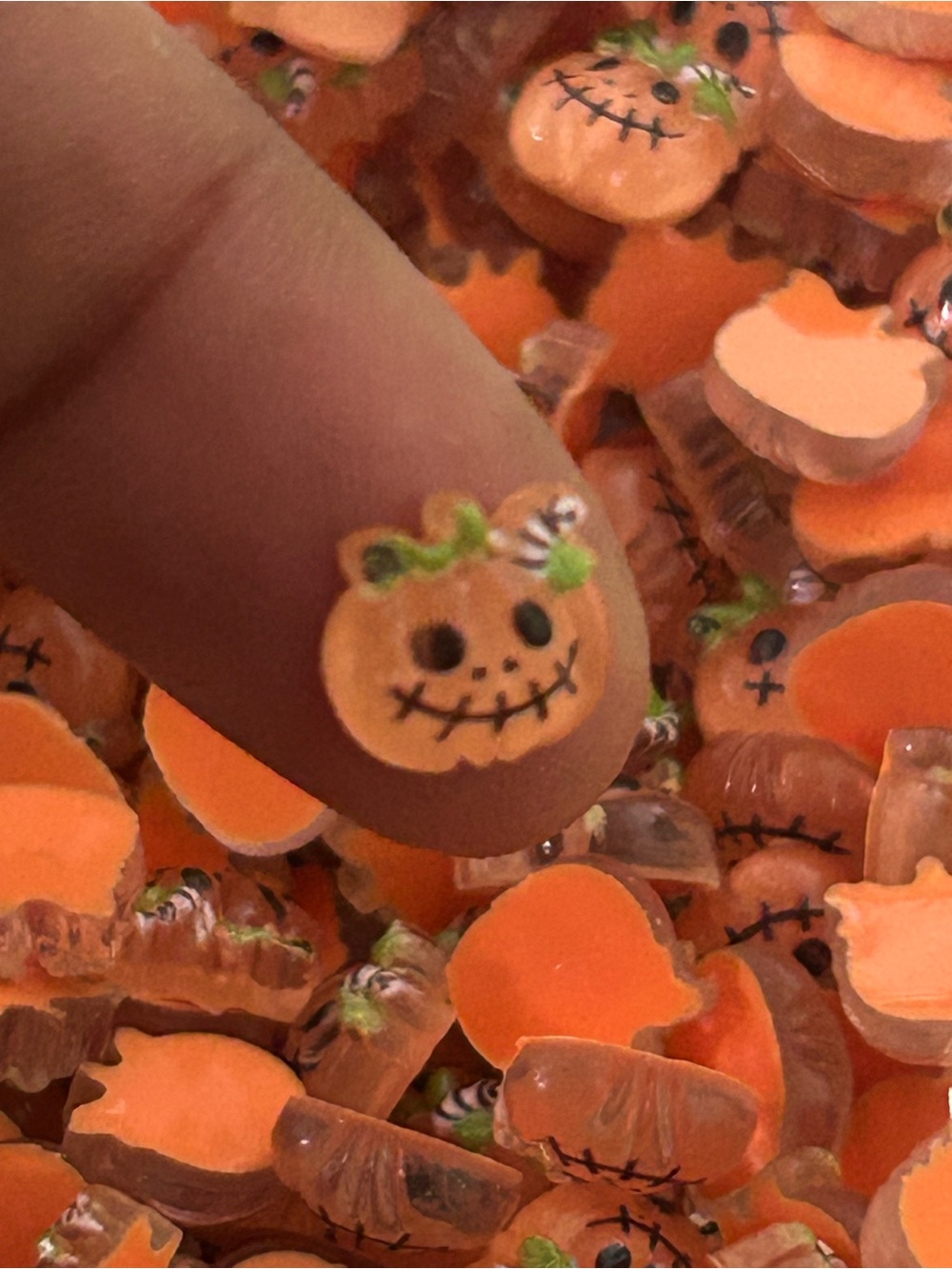Halloween Pumpkin Nail Art Charms - Orange
